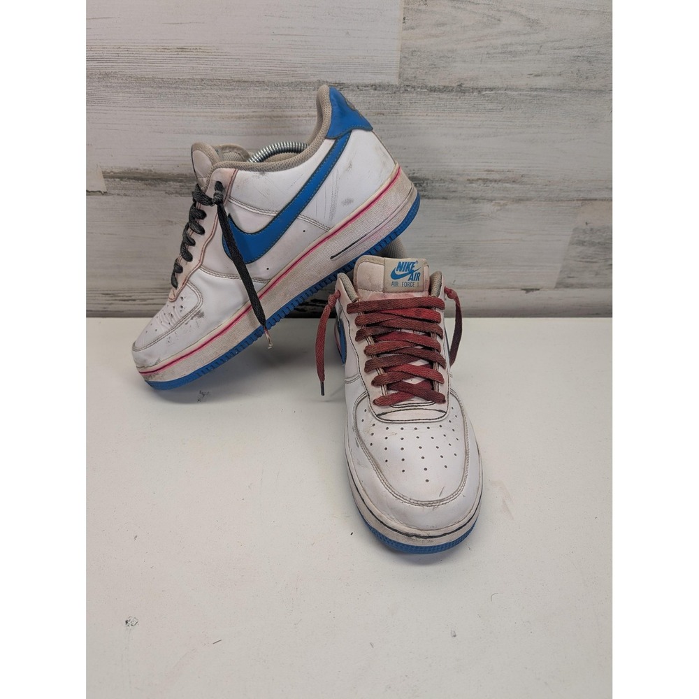 Nike Air Force 1 Low Shoes Mens Size 10 White Blue Pink Sneakers FJ4146-103‎